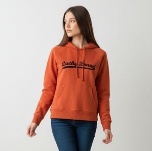 Vintage Lucky Brand Women's Orange Hoodie